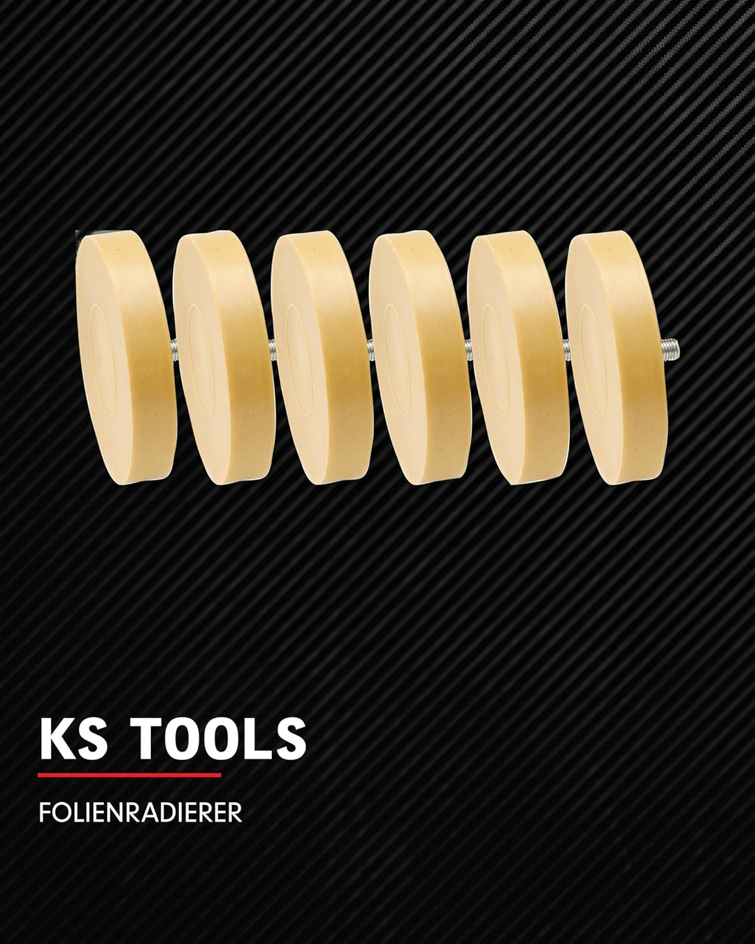 KS Tools Folienradierer 90mm 515.1285 6er Pack I Neutralfarbiger Aufkleber Entferner aus Gummi I Ver