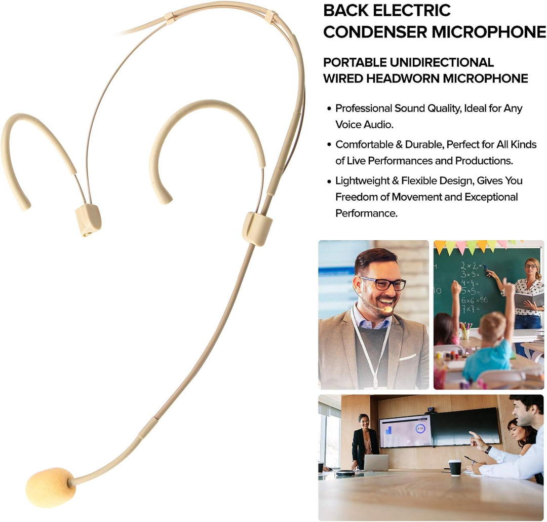 Sujeetec Headset Mikrofon Stirnband mic für Sennheiser kabellos Bodypack Transmitter Taschensender -