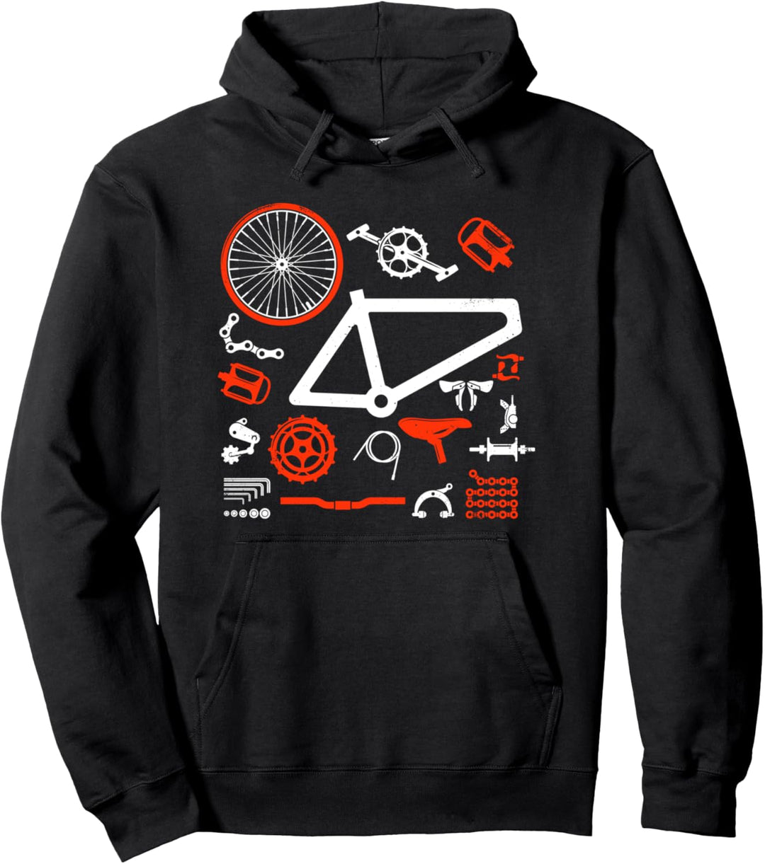 Ersatzteile für Mountainbikes Bauen Sie das Fahrrad selbst Pullover Hoodie