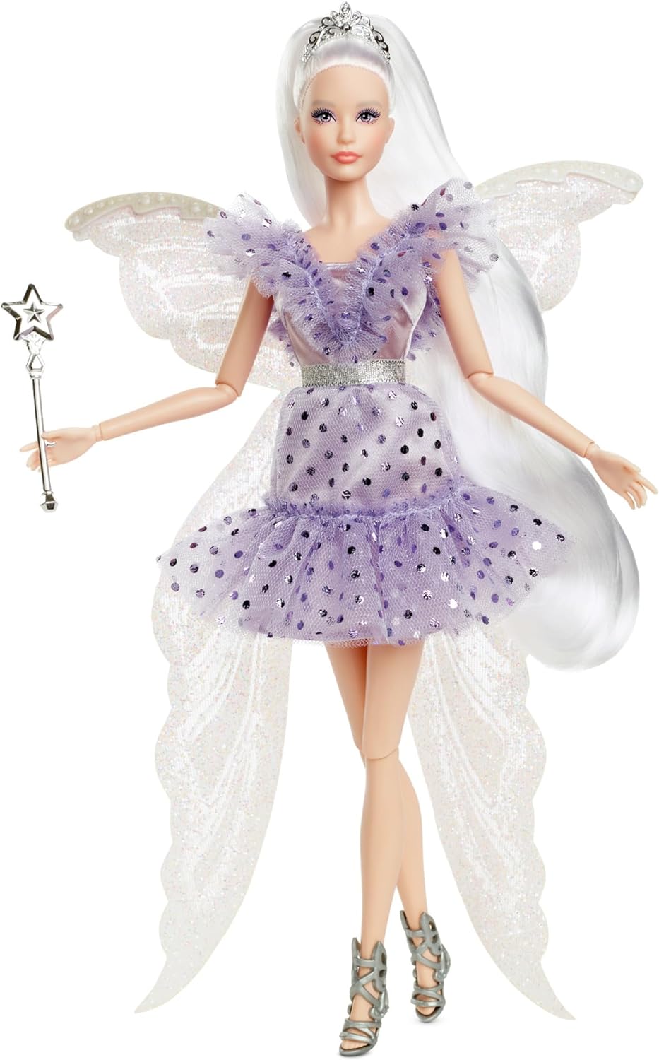 Barbie Signature Zahnfee-Puppe, Sammlerpuppe mit Feenflügeln, Zauberstab und Münzbeutel, Geschenk fü