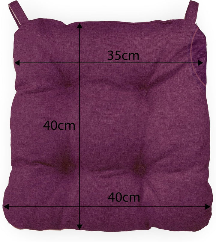 sunnypillow 4er Set Stuhlkissen mit Klettverschluss Masse: 40 (vorne) | 35 (hinten) x 40 x 8 cm Pols