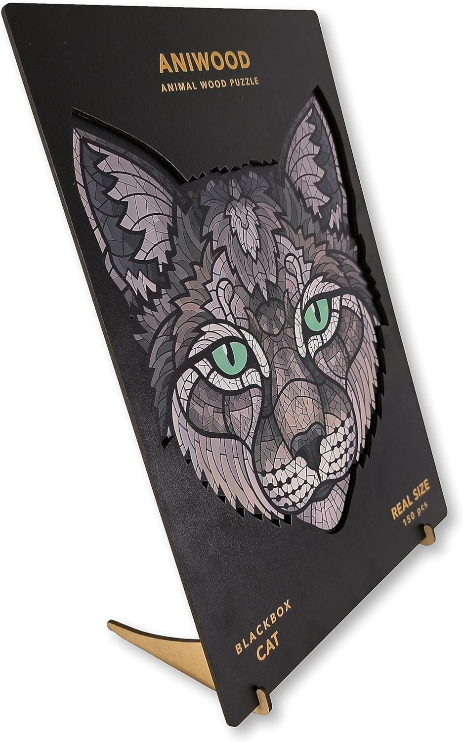 ANIWOOD Holzpuzzle Erwachsene Tieren. Gestanzter Deckel, Lebensgrosse Puzzle-Box. 3 Schwierigkeitsmo