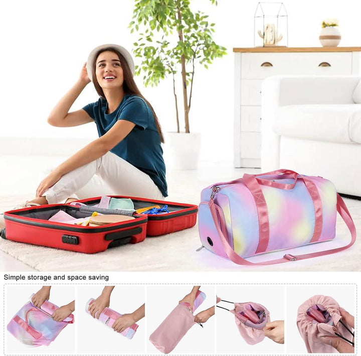 HAWEE Reisetasche Gross Herren Sporttasche Weekender Damen Faltbare Gym Bag mit Schuhfach & Nassfach