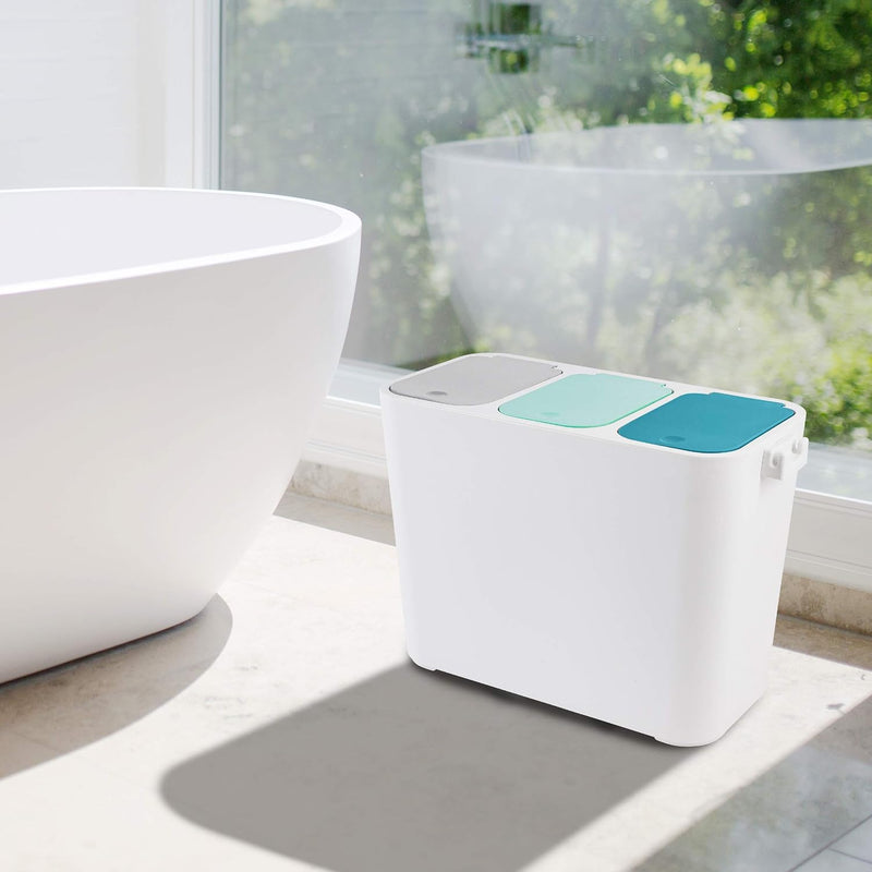 ONVAYA® Mülltrennsystem Tom | Mülltrennung mit mehreren Fächern | Mülleimer in creme-weiss | Abfalle