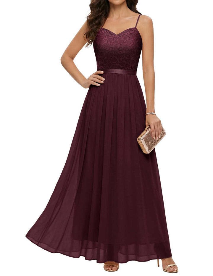 DRESSTELLS Abendkleider Elegant für Hochzeit Festlich Ballkleid Damen Lang Brautkleid Standesamt Bra