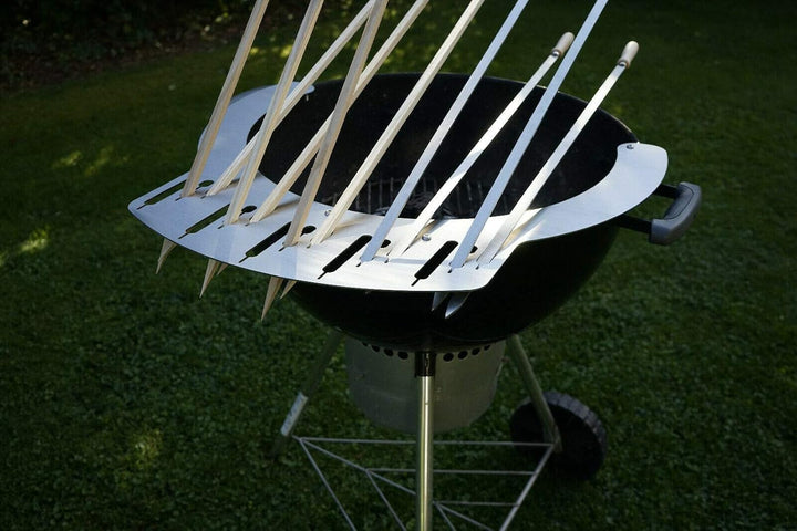 Grillaufsatz Kugelgrill Weber 47cm 57cm 5x Stockfisch Fisch Grill Spiesshalter Fischhalter Griller B