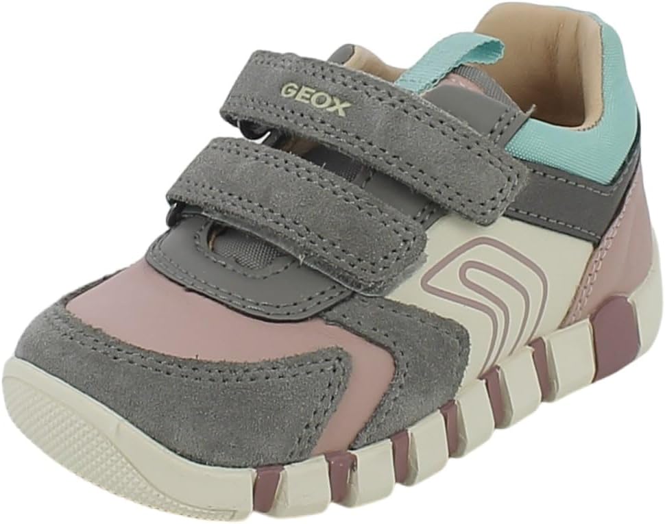 Geox Mädchen B Iupidoo Girl C Sneaker 23 EU Grey Old Rose, 23 EU Grey Old Rose