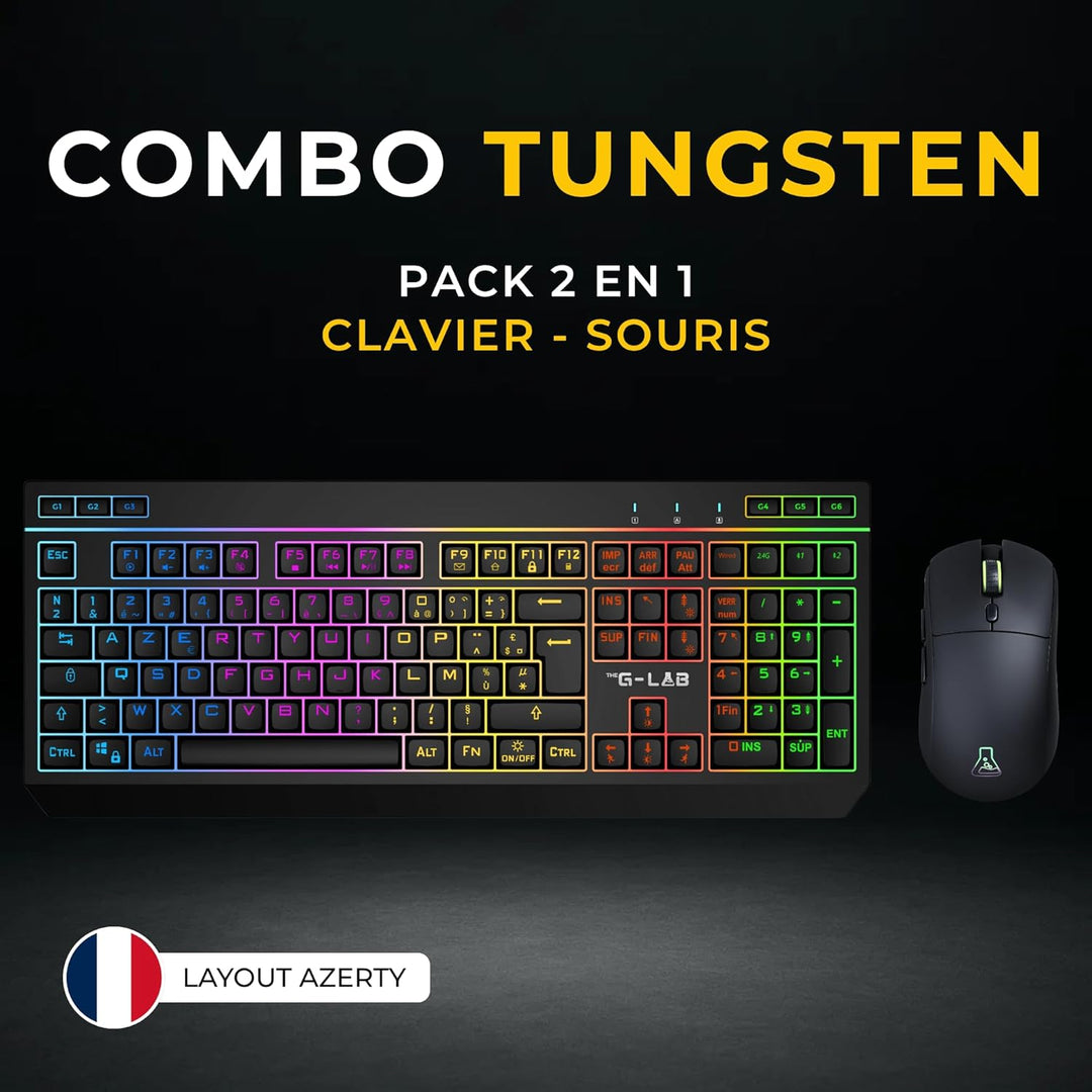 The G-Lab - Combo Tungsten EX – kabellose Tastatur – Dreifache Verbindung 2,4 GHz/BT/kabelgebunden –