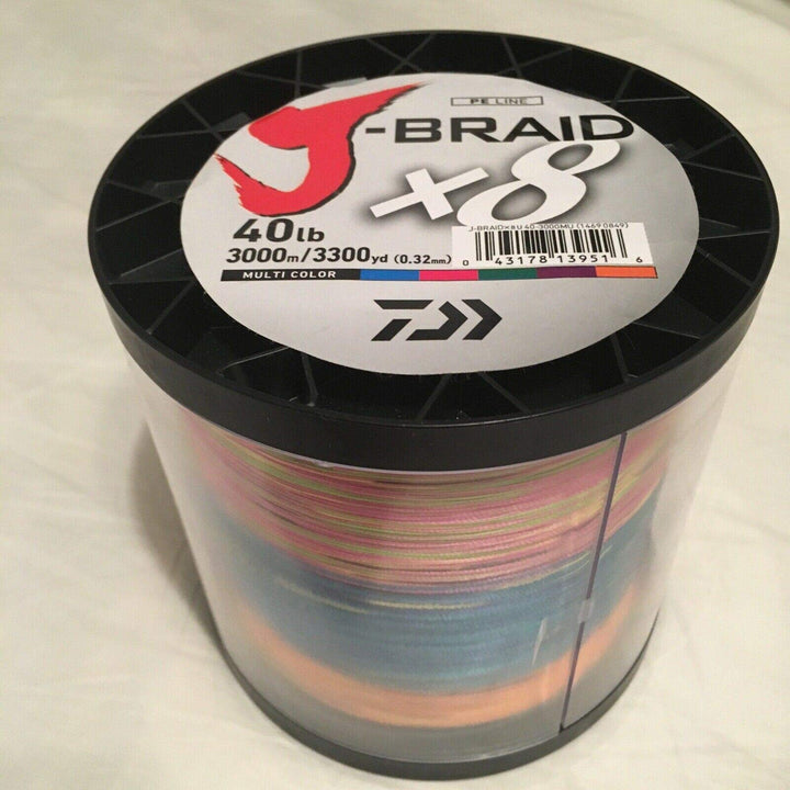 Daiwa J-Braid X8, 1500m multi colour - geflochtene Angelschnur 0.280 mm, 0.280 mm