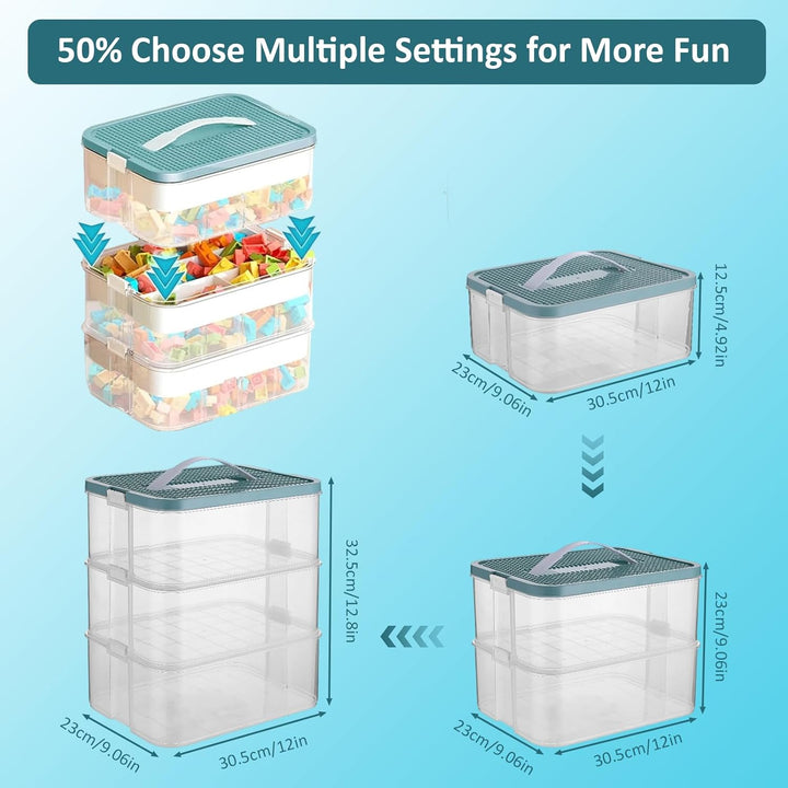 Aufbewahrungs-Organizer für Lego, stapelbar, Spielzeugbehälter, Box, mehrere Fächer, Bausteine, Sort