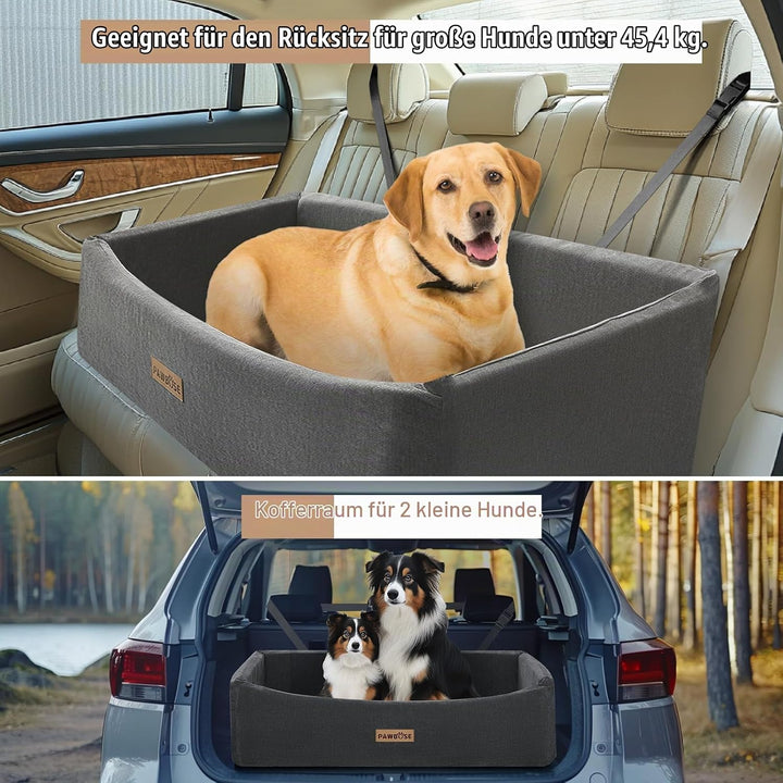 Hunde Autositz, Hunde Autobett für grosse Hunde bis zu 100Lbs, waschbar Hund Booster Autositz, Beque