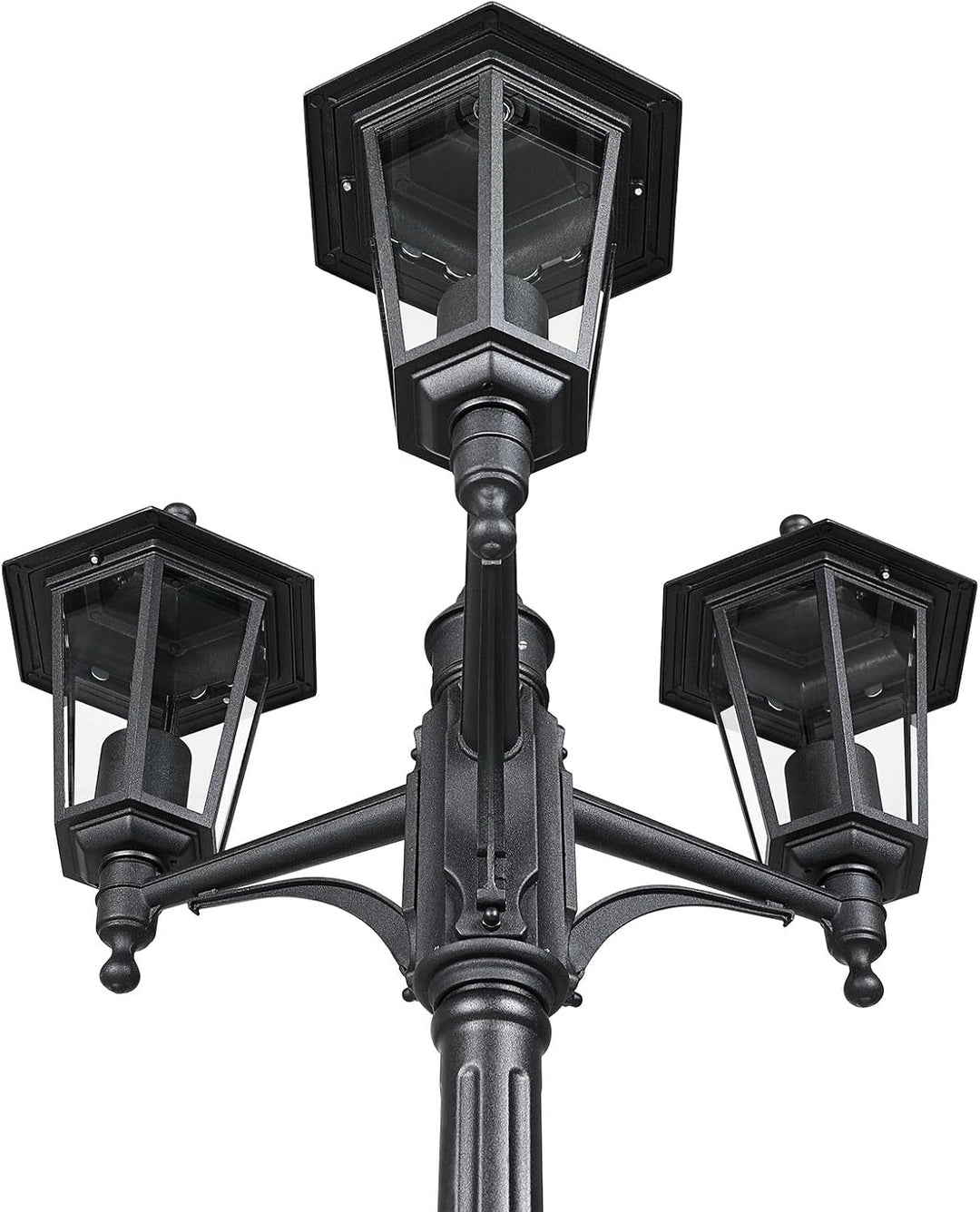 Monzana Gartenlaterne 3 flammig 176 cm Hoch IP44 Wetterfest E27 Aluminium Glas Garten Terrasse Kande