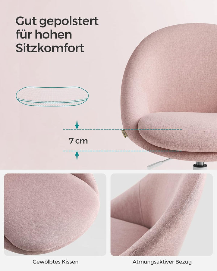 SONGMICS Homeoffice Stuhl, Drehstuhl, Schreibtischstuhl, Schaumstoffpolsterung, höhenverstellbar, fü