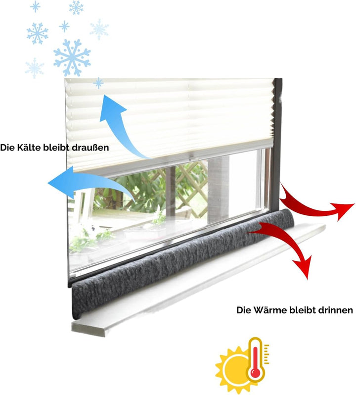 K. &amp; N. Schurwolle 551 Schurwoll-Zugluftstopper für Fenster 120 cm, Natur