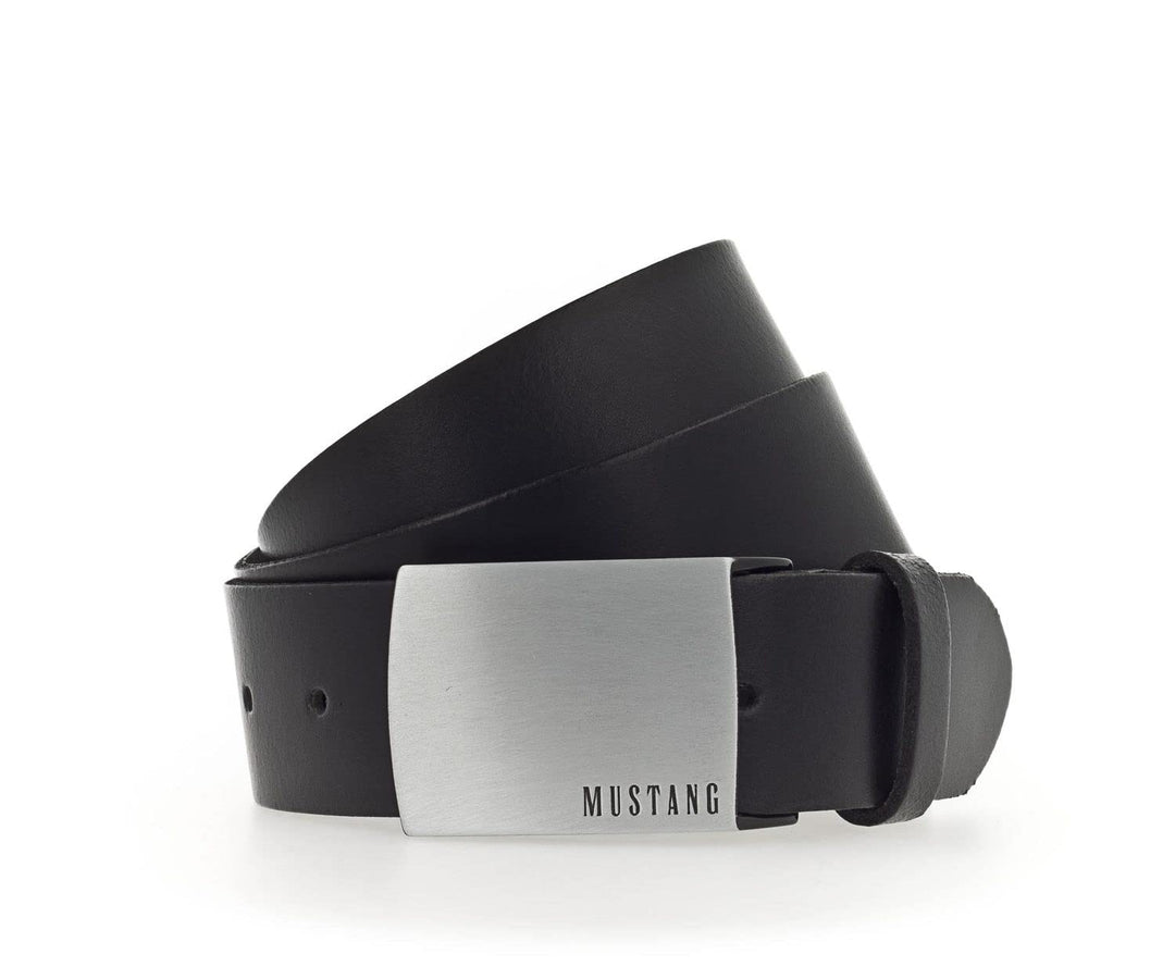 MUSTANG Herren Ledergürtel MG2102L15 40mm Gürtelbreite Braun Schwarz 80-115cm W85 Schwarz (791), W85