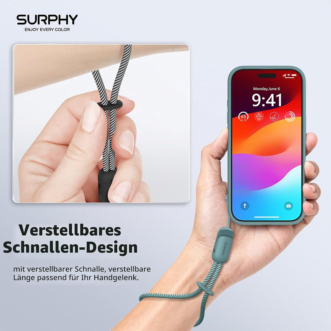 SURPHY 3 Stück Handschlaufe Handy Verstellbares mit Patch, Handykette Kurz Universal Handyband Schlü