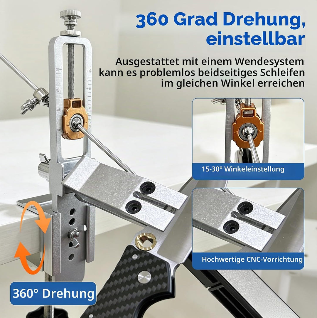 Messerschärfsystem, Messerschärfer-Kit mit 12 Schleifsteine, Küchenchef-Messerschärfer Set Kommt mit