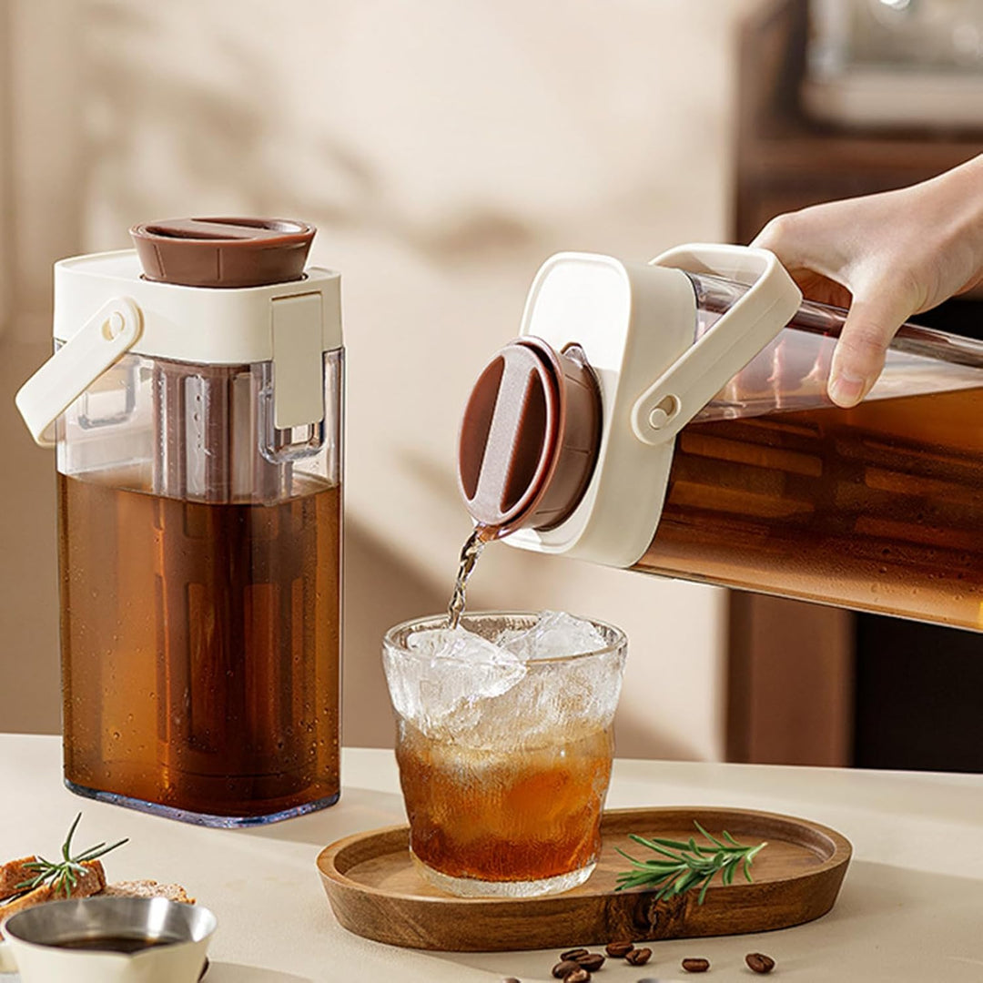 Cold Coffee Brewer,1 Liter Cold Brew Tea Maker Coffee Pot - Platzsparendes Glas mit Griff, grosse Ka