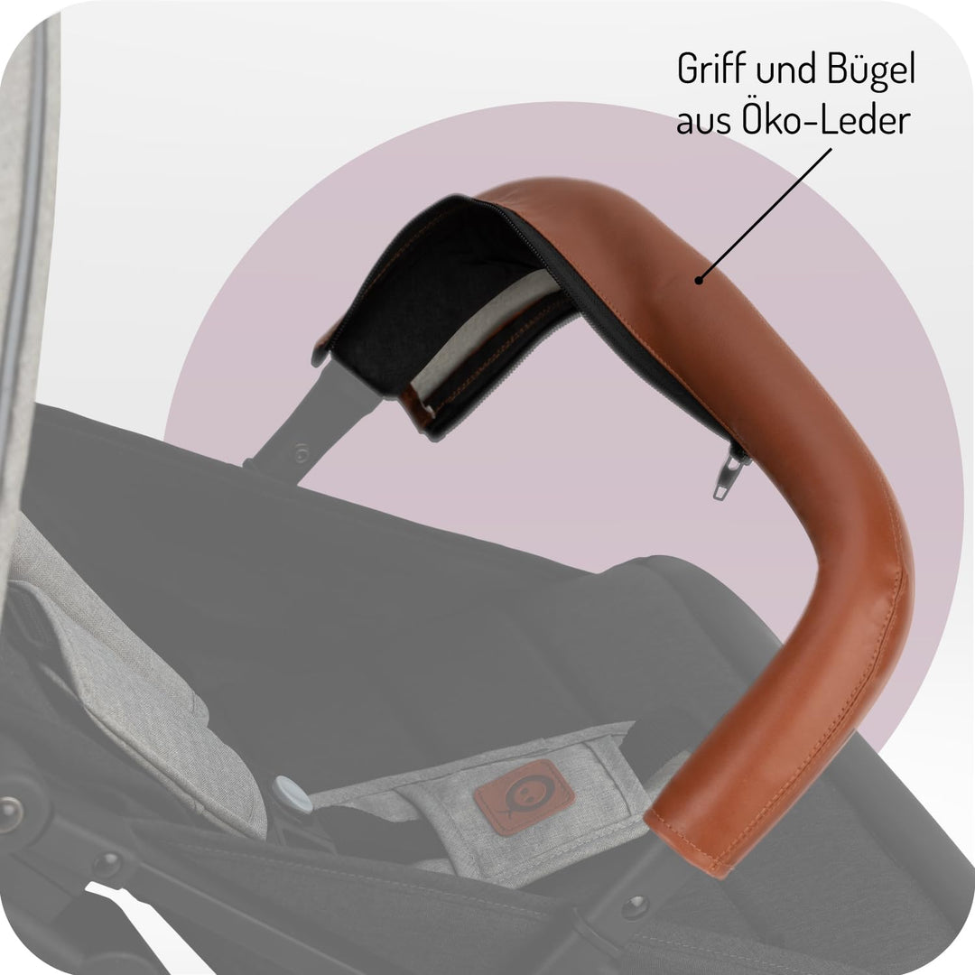 MoMi ESTELLE Kinderwagen ab 6. Monat (bis 15 kg), klappbarer Buggy mit 5-Punkt-Sicherheitsgurt, Eink