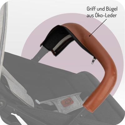 MOMI ESTELLE Kinderwagen für Kinder ab 6 Monat bis zu max. Körpergewicht von 15 kg, H105 x B51 x T75