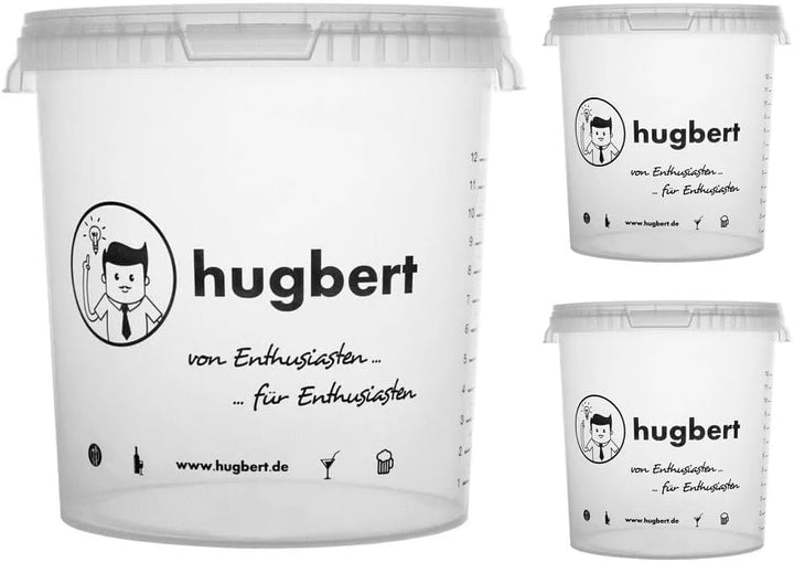 Gärbehälter mit Bohrung 15L /17L - Gäreimer mit Skala und Deckel- Eimer Gärfass für Wein und Bier -