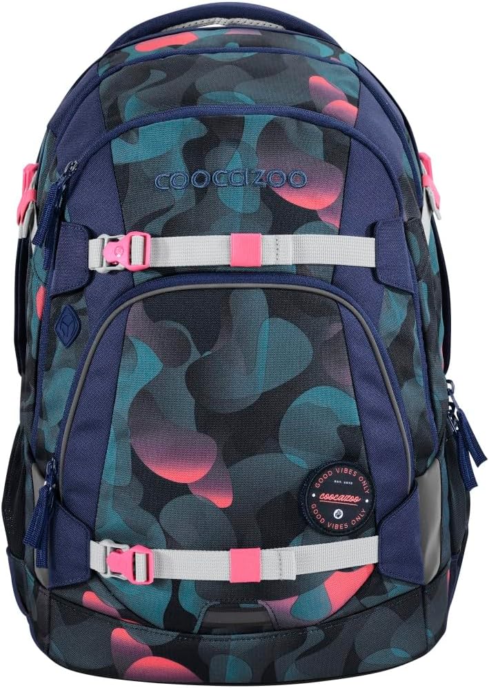 Coocazoo Schulrucksack-Set MATE „Cloudy Peach“ 3-teilig, blau/lila/pink, ergonomischer 30L Tornister
