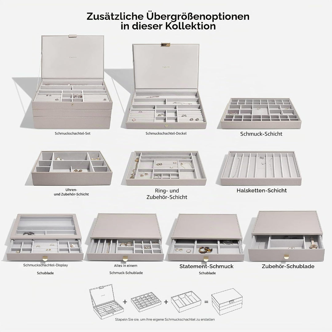 Schmuckkästchen mit Deckel, in Übergrösse, von Stackers taupe Gold, Gold
