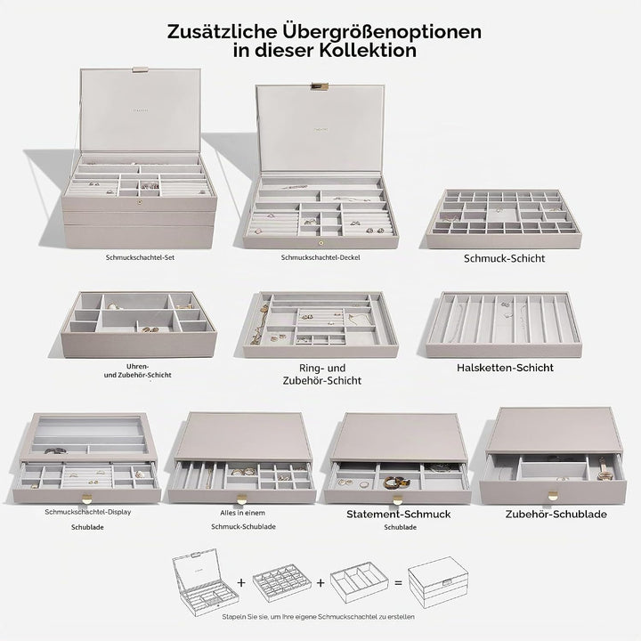 Schmuckkästchen mit Deckel, in Übergrösse, von Stackers taupe Gold, Gold