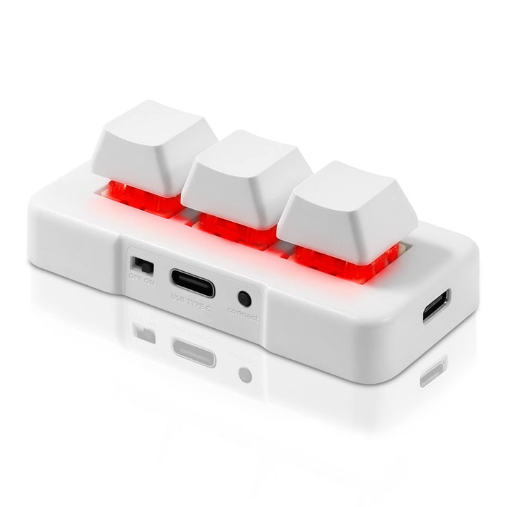 PCsensor 3 Tasten Mini Tastatur Wireless USB 2 in 1 Mechanische Gaming Tastatur Hot Key Customized P