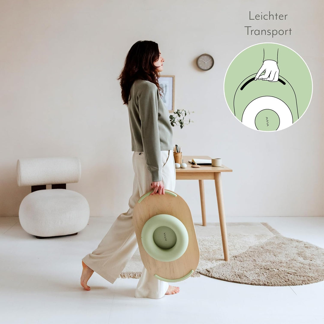 VLUV® VIPPA Balance Board aus Holz - Balanceboard für Stehschreibtisch und Home Office | Wackelbrett