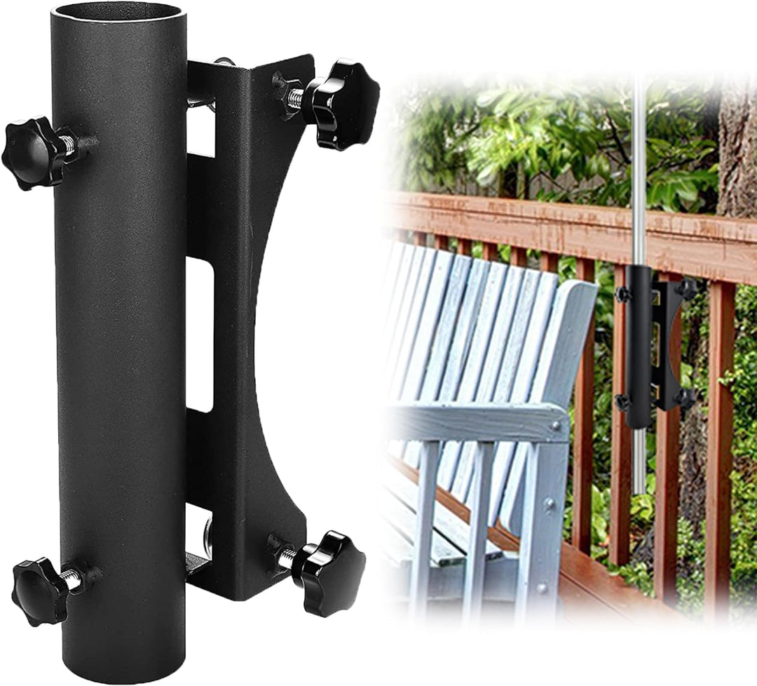 VANROUG Robuster Balkonschirmhalter, Klemme, Gartenzaun, Sonnenschirm, Terrassendielen, Klemmbereich