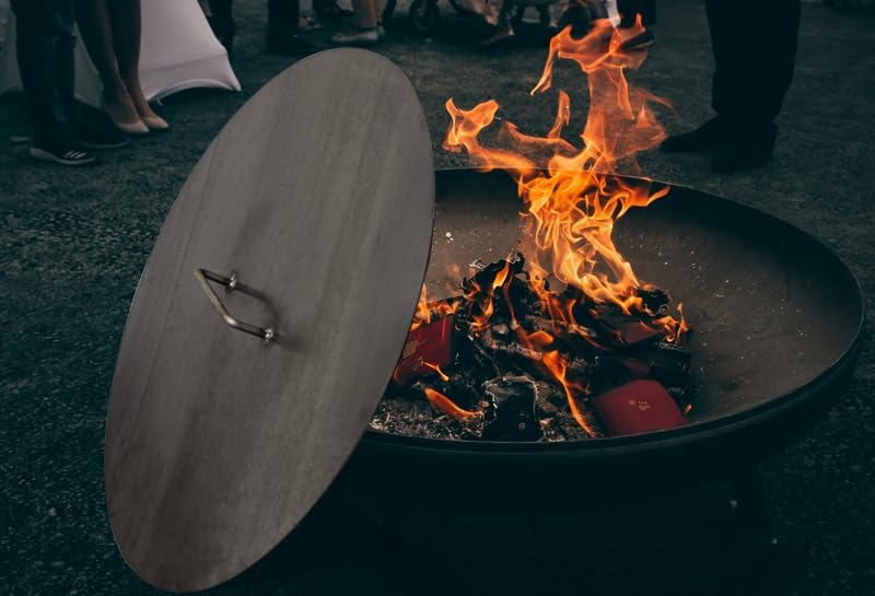 SOUK ONE Deckel für Feuerschale Ø 80 cm - Feuerstelle Deckel für den Garten, Deckel für Feuerschalen