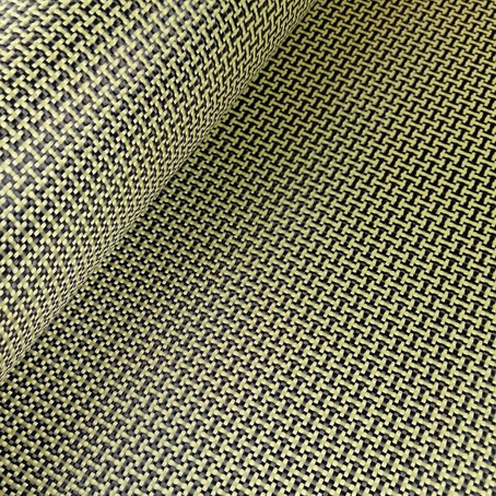 3 K 200 g Kohlefaser-Mischung Gelb Aramidgewebe 2 x 2 Zoll Twill Me Rahmenform 101,6 x 101,6 cm