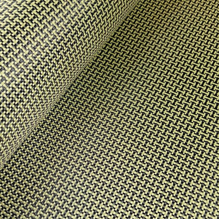 3 K 200 g Kohlefaser-Mischung Gelb Aramidgewebe 2 x 2 Zoll Twill Me Rahmenform 101,6 x 101,6 cm