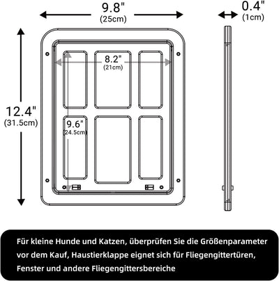 PETLESO Haustierklappe für Fliegengitter Hundeklappe mit Magneten Katzenklappe Fliegengittertür Einf