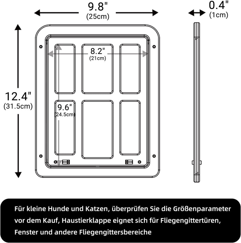 PETLESO Haustierklappe für Fliegengitter Hundeklappe mit Magneten Katzenklappe Fliegengittertür Einf