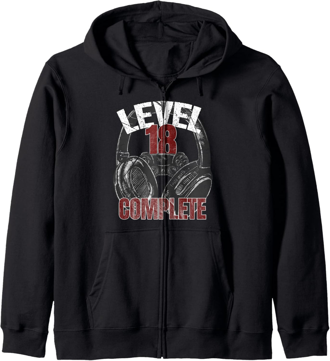 Level 18 complete 18. Gamer Geburtstag für Zocker am PC Kapuzenjacke