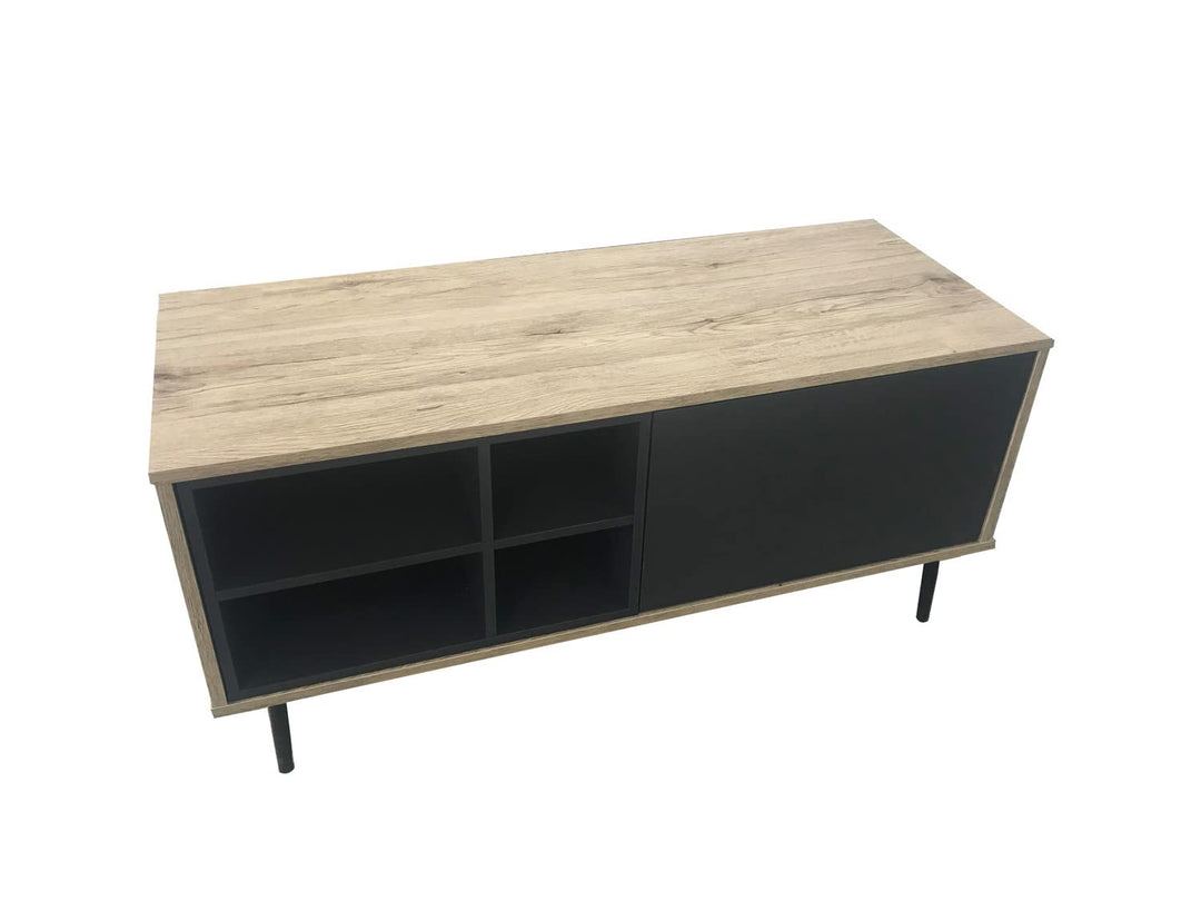 Sit Möbel TV Lowboard, 100% MDF mit glatter Dekorfolie, Dunkel, Natur, 47,5x38,5x28 cm