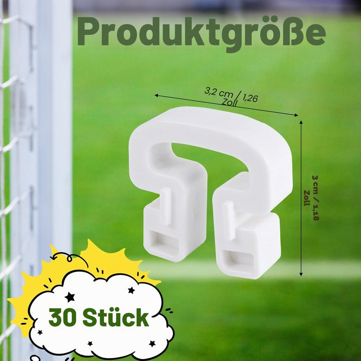 30 Stück Fussballnetz Clips, 3,2 x 3 cm ABS Netzverbindungsclips Netzverriegelungsclip Fussballtorne