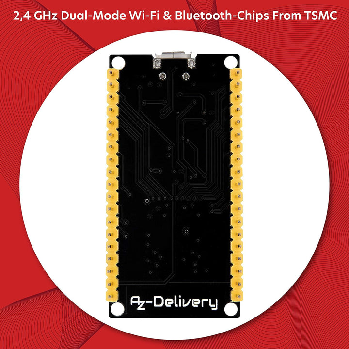 AZDelivery 5 x ESP32 NodeMCU Module WLAN WiFi Dev Kit C Development Board mit CP2102 (Nachfolgermode