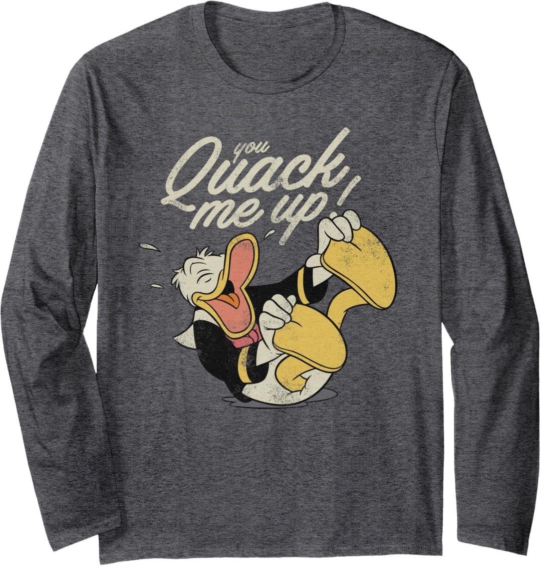 Disney Mickey and Friends Donald Duck You Quack Me Up Langarmshirt