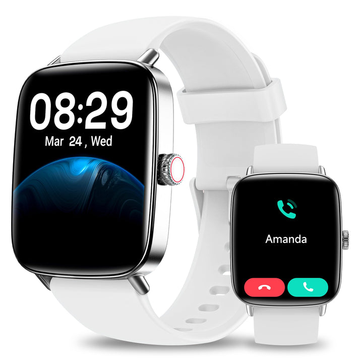 Yoever Smartwatch Herren Damen mit Telefonfunktion - 1.85" Fitnessuhr Herren mit Herzfrequenz SpO2 S