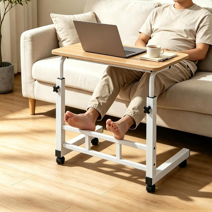 Höhenverstellbarer mobiler Überbetttisch mit Rollen, 60×40cm