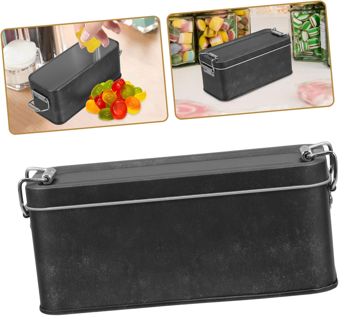 Weissblech-Keksdose Mit Deckel 5.91X2.56X2.36 Zoll Rechteckige Aufbewahrungsbox Für Kekse Süssigkeit
