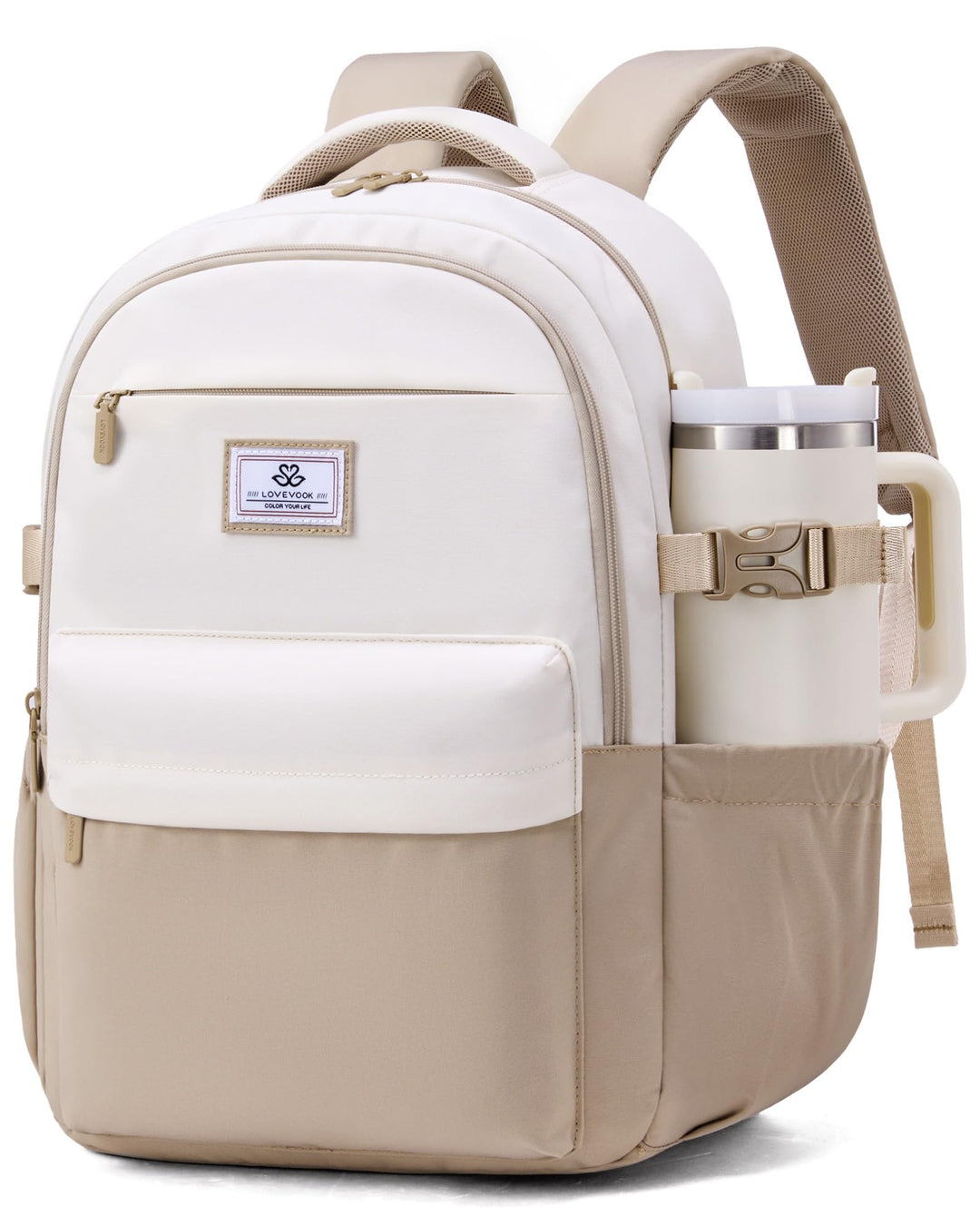 LOVEVOOK Rucksack Damen 17,3 Zoll Laptop Schulrucksack Mädchen Teenager, Wasserdichter Schultasche B