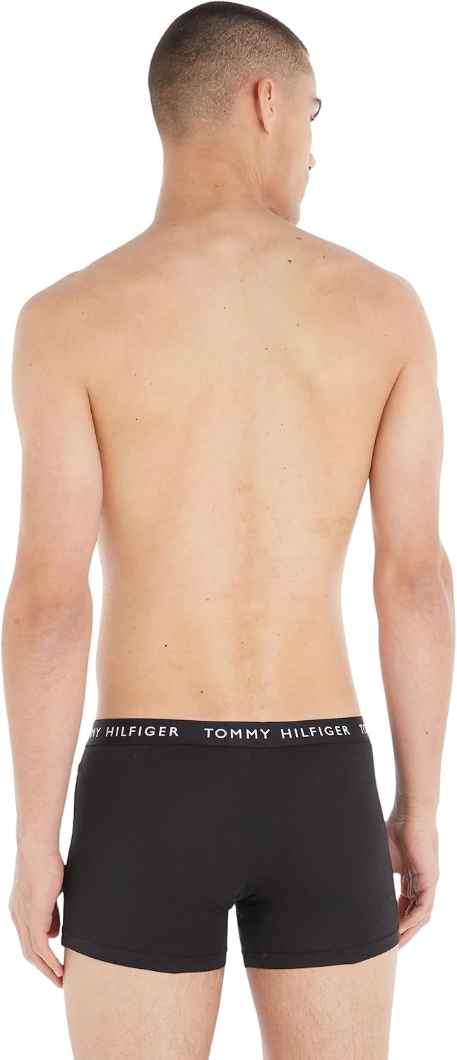 Tommy Hilfiger Herren 3er Pack Boxershorts Trunks Unterwäsche, Schwarz (Black/Black/Black)