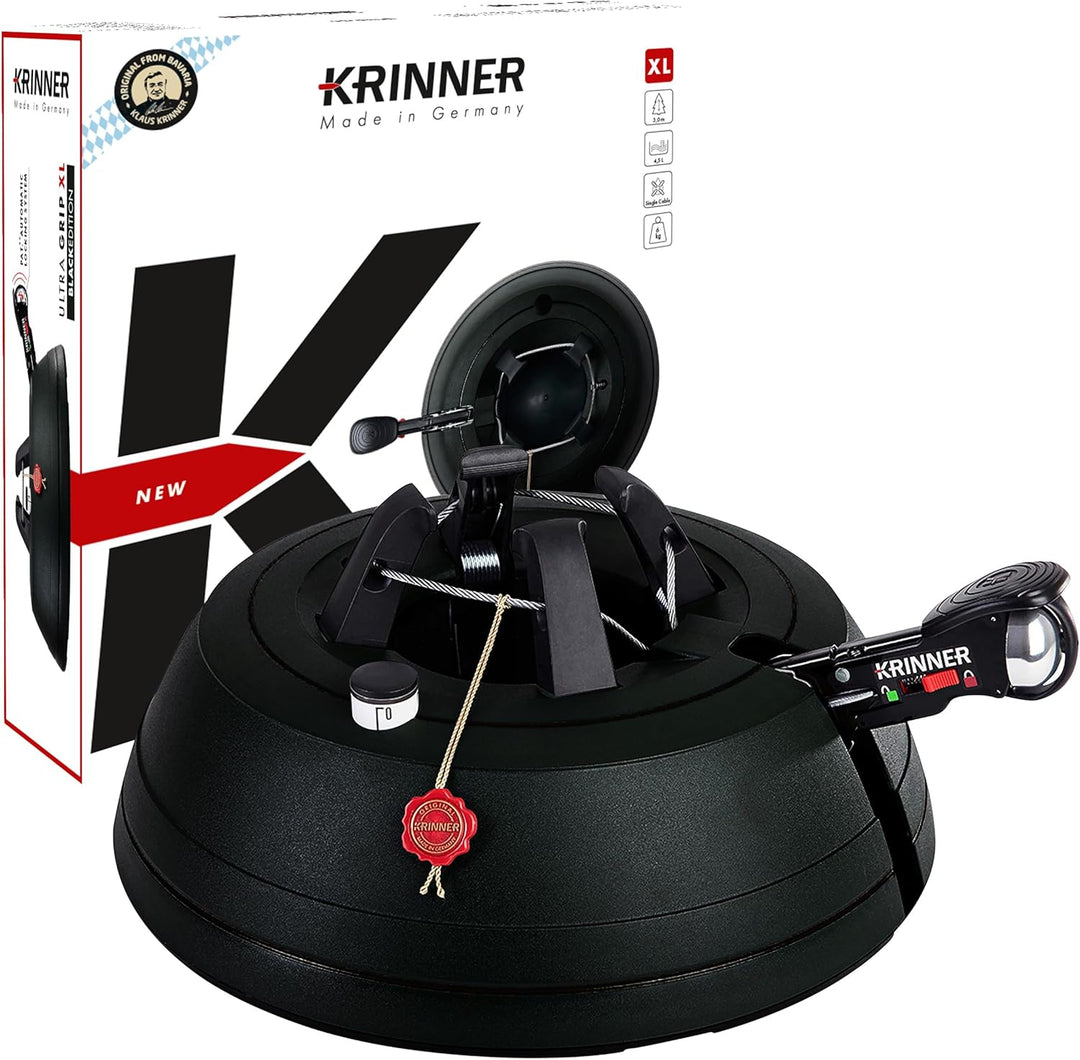 Krinner Christbaumständer Black Edition Ultra Grip XL Baumhöhe bis 3,0 m Weihnachtsbaumständer Tanne