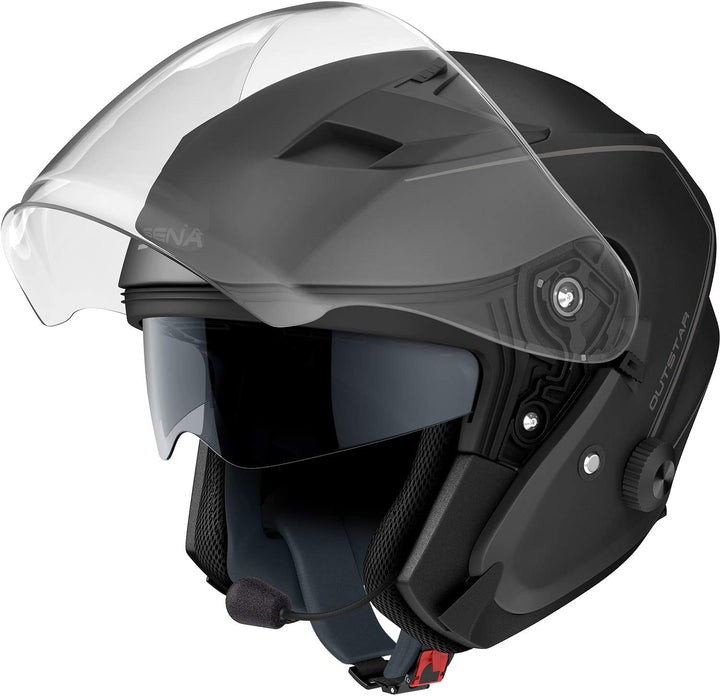 Sena Outstar S Smart Jethelm mit integrierter Bluetooth Intercom & Smartphone Konnektivität Schwarz