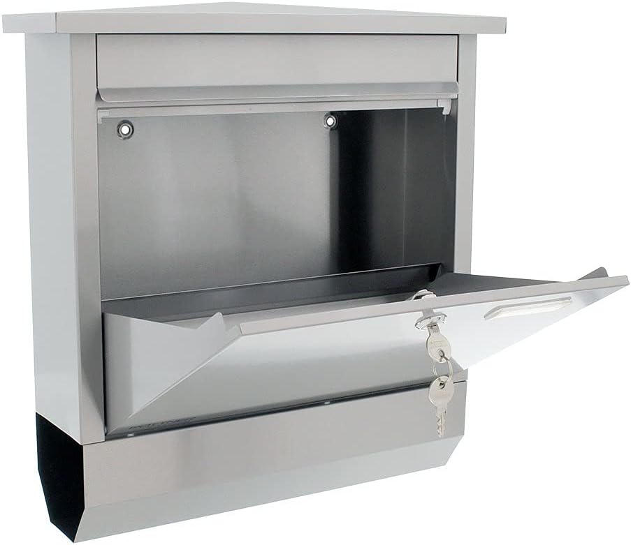 Rottner T06329 Briefkasten Lettero Inox mit integrierte Zeitungsrolle