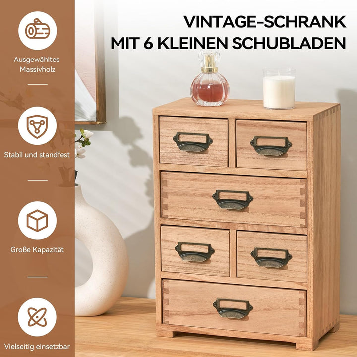 KIRIGEN Schreibtisch Schublade Schrank Storage Organizer 6 Schubladen Mini Chest mit Lable Holder Gr
